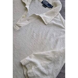 VINTAGE 90S POLO BY RALPH LAUREN MENS SHORT SLEEVE 100% LINEN SHIRT SIZE MEDIUM